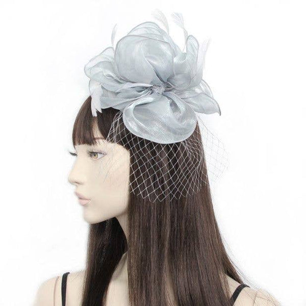 Style Fleur. Grey Chiffon Fascinator On An Aliceband