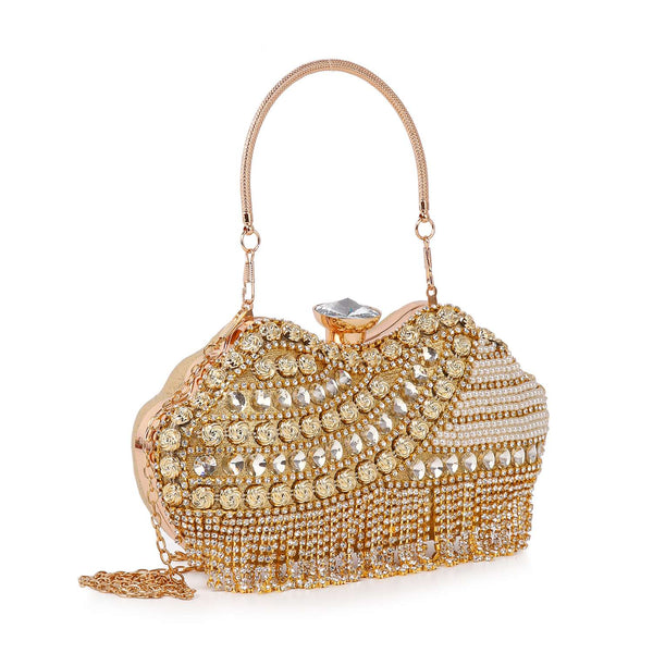 Dazzling Multi Stone Evening Bag: Silver