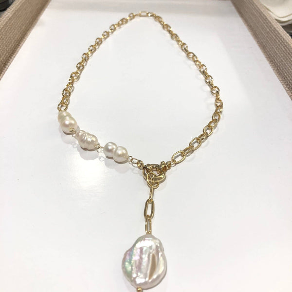 #1091 Toggle with Large Organic coin and Peanut pearl