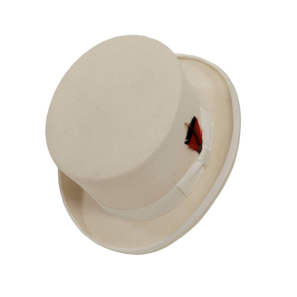 Lightweight Wool Top Hat - Style Majestic: White / LG