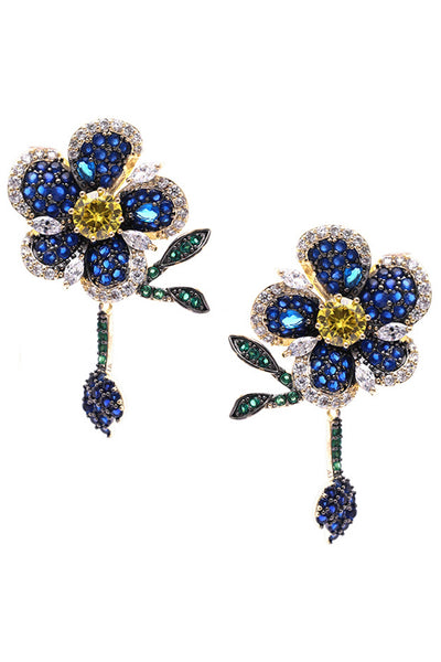 Flower Cubic Zirconia Earrings