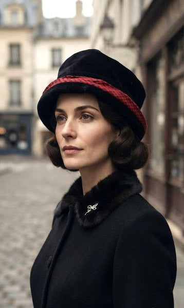 HAT VELVET WITH GHINGHAM TRIM