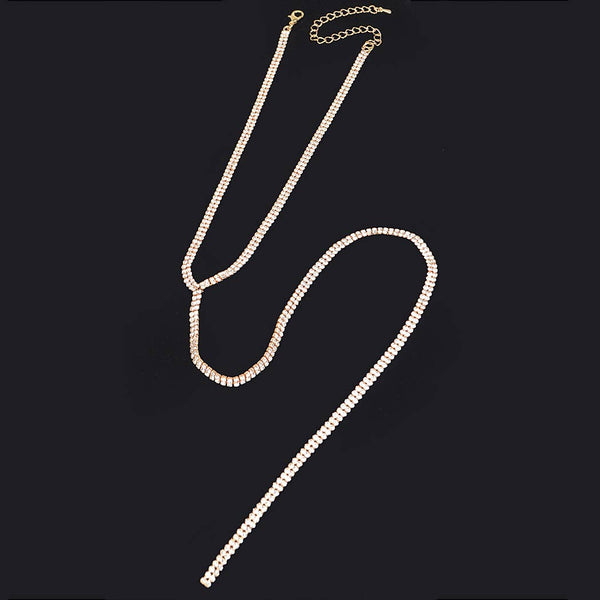 Rhinestone String Necklace: SLCL