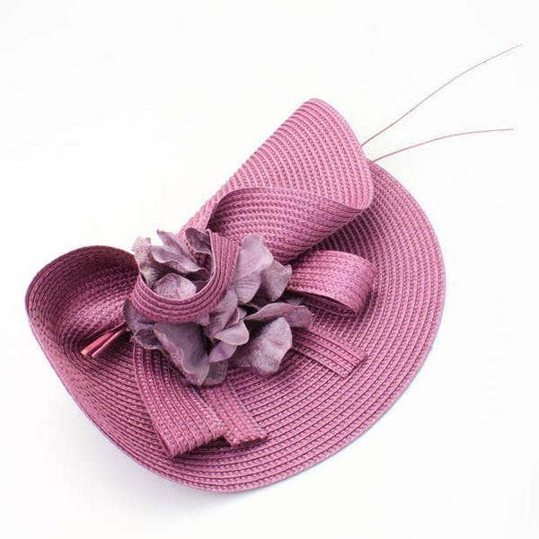 Style Bernice. Purple woven fascinator