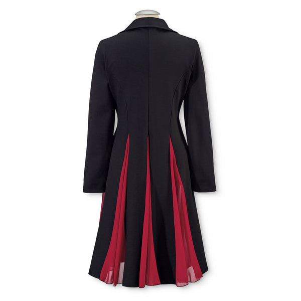 Chiffon Godet Duster Jacket: Black Multi / Large