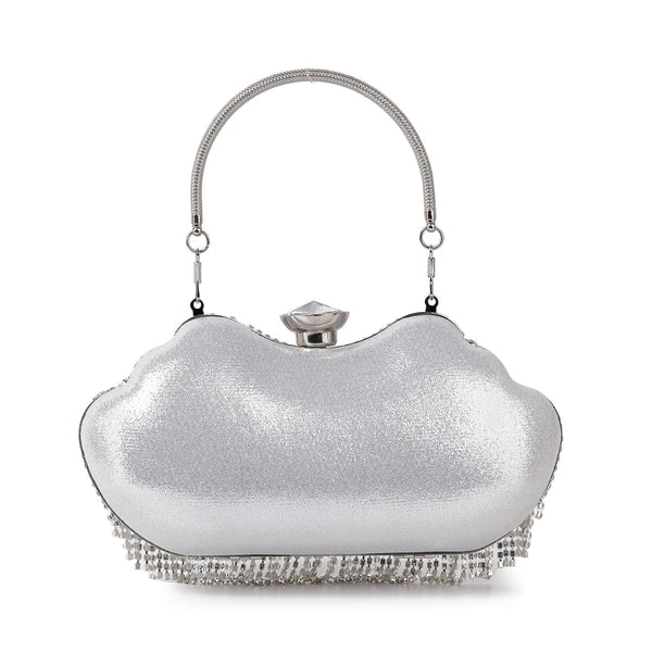 Dazzling Multi Stone Evening Bag: Silver