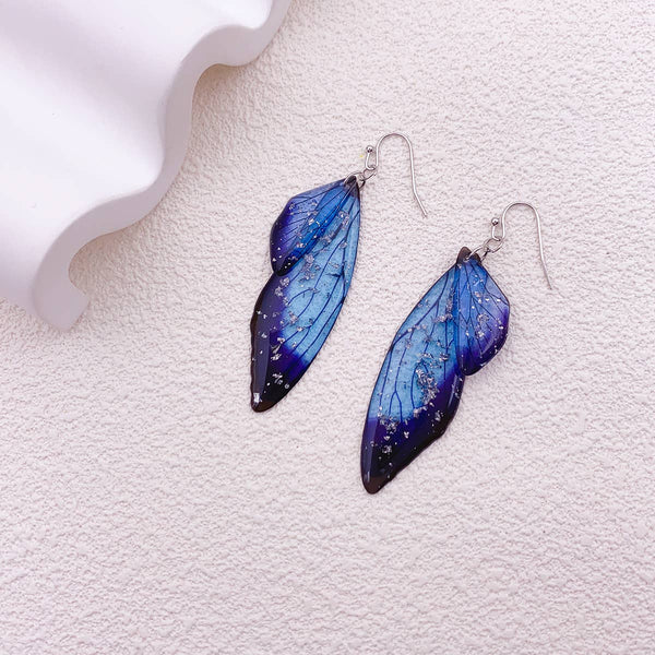 Gradient Cicada Wings Butterfly Wings Earrings: F