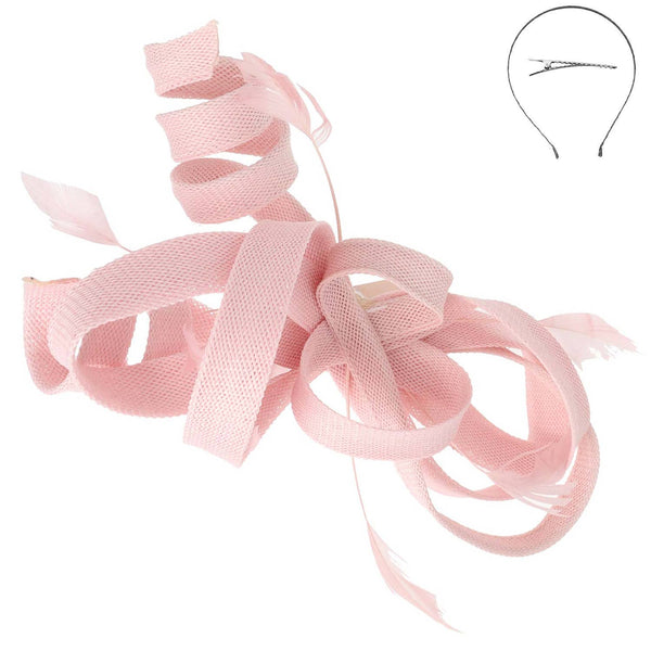 3-Piece Flax Fabric Fascinator Headband and Clip: Black