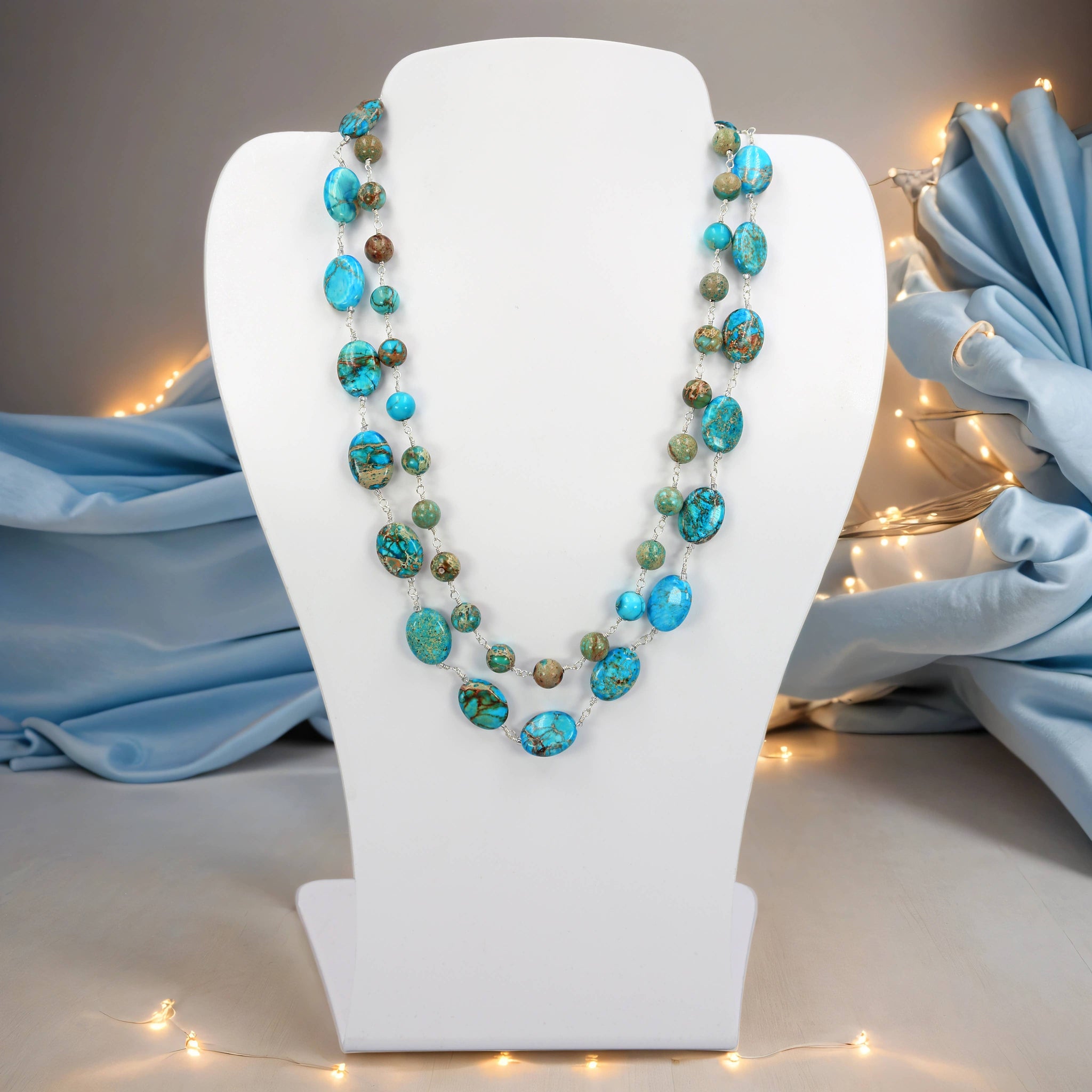 Double Strand Imperial Jasper Necklace