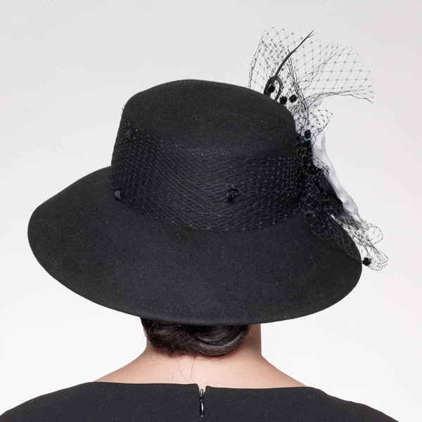 400788 Silk Flower Lamp Shape Wool Felt Hats: Felt / CAMEL