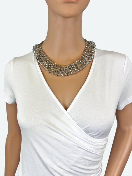 Crystal Statement Necklace: Jet Black