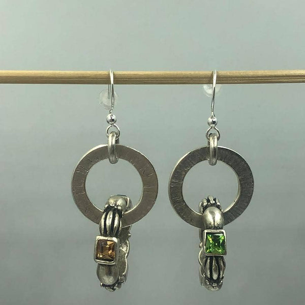 Halo Talisman Crystal Earrings: Smokey crystal
