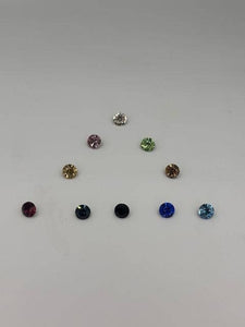5R91T heart earring with mini round drop crystal: Citrine