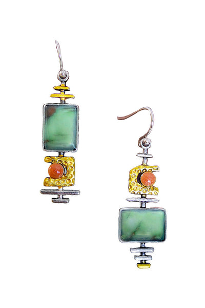 Asymmetric Earrings E3586: Green