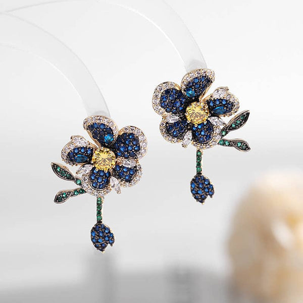 Flower Cubic Zirconia Earrings