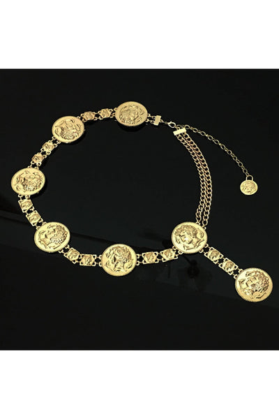 Coins Tassel Waist Chains WA0227: Gold