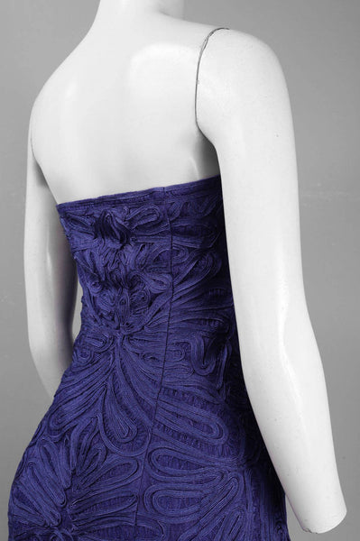 Sapphire Strapless Soutache Embroidered Dress
