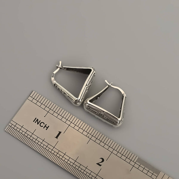 Boho Earrings , Women Unique Silver Hoop Earrings