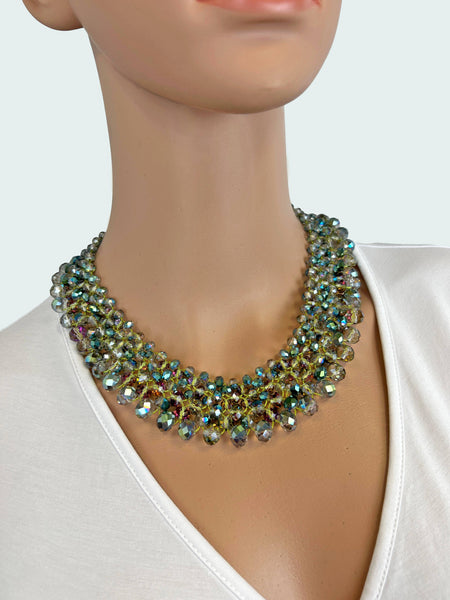 Crystal Statement Necklace: Jet Black