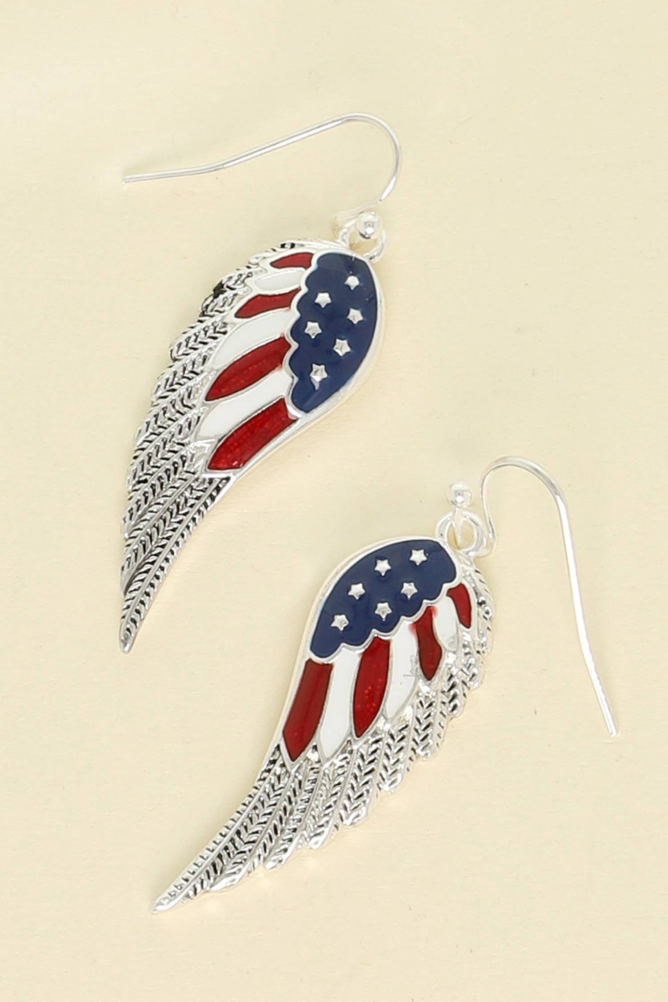 Patriotic USA Flag Wing Coated Earrings