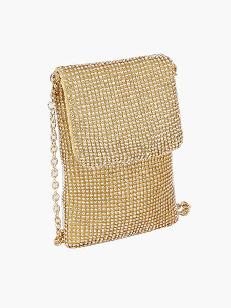 Evening Clutch Purse Mesh Crossbody Bag: SILVER
