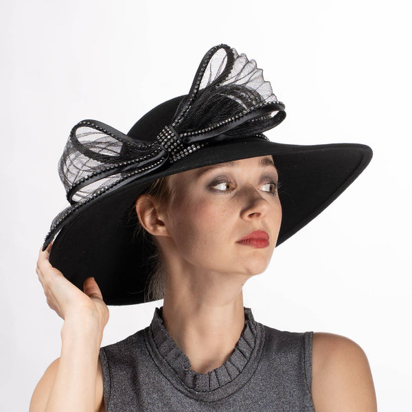Winter Church & wedding wear hat collection. Great quality: 400780-PU.BK