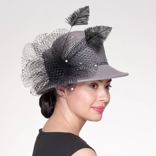 400769 Wool Felt Tear Drop Crown Hat: MINK / BROWN / Felt