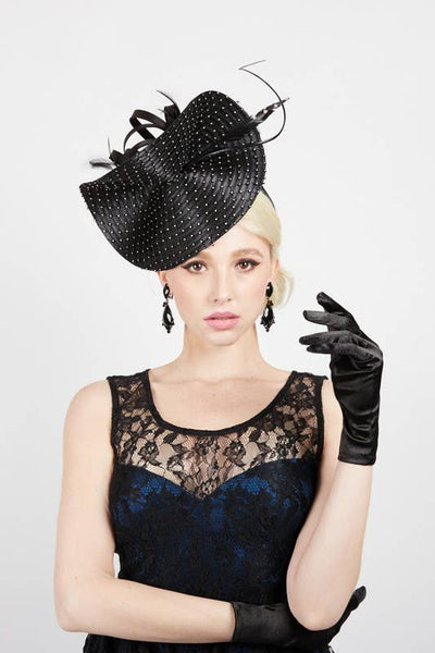 BRAID DERBY DAY CURVED FEATHER FASCINATOR RHINESTONES  6: Wh