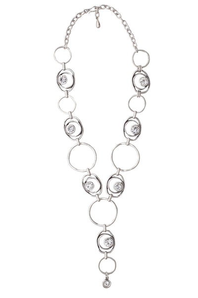 Handmade Crystal Pewter Necklace - 3859