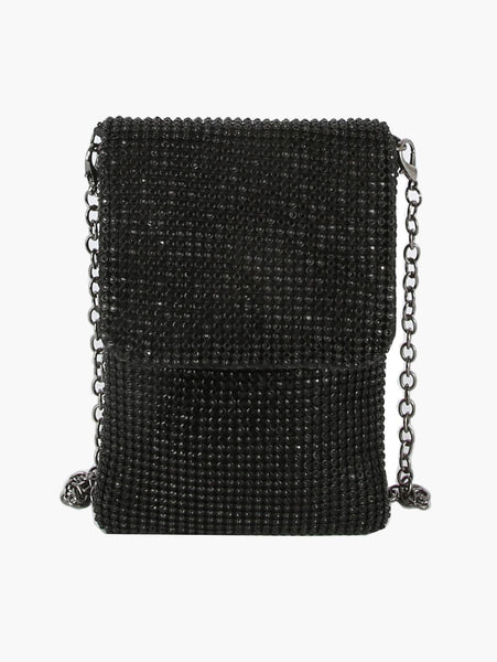 Evening Clutch Purse Mesh Crossbody Bag: SILVER