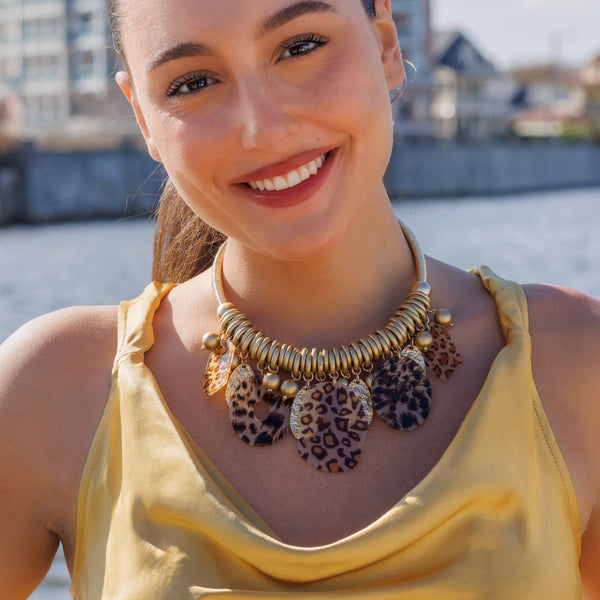 Animal Print Tortoise Shell Necklace