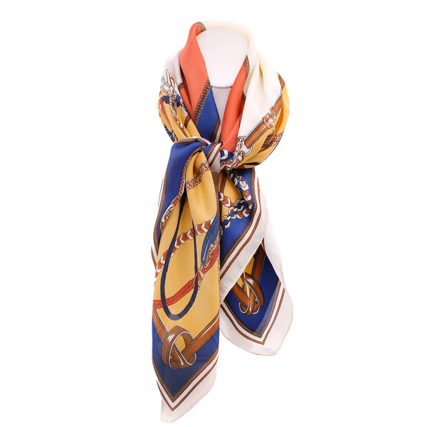 MULTICOLOR CHAIN SILK SCARF: BKMT