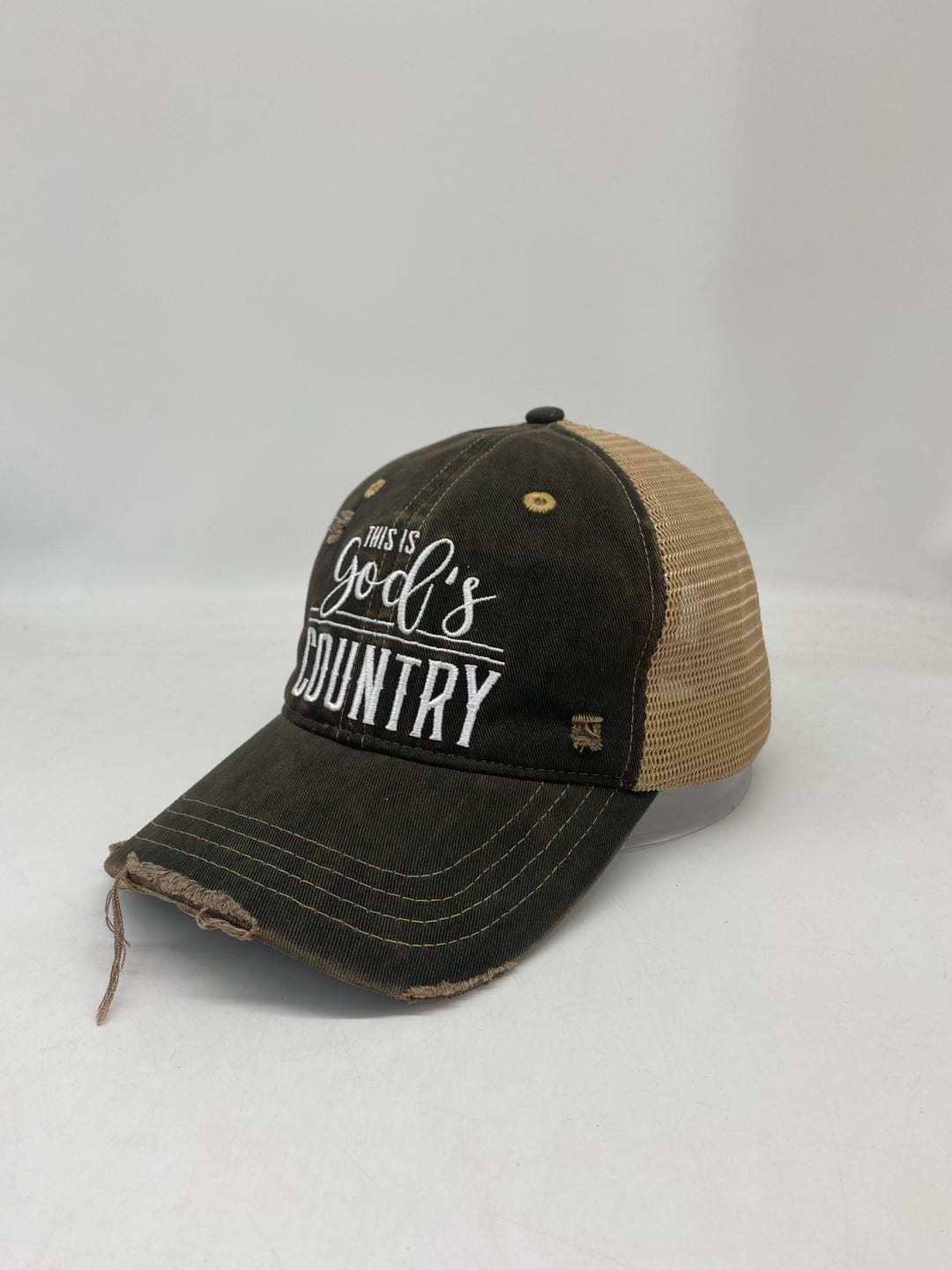God’s Country Distressed Embroidered  Cap