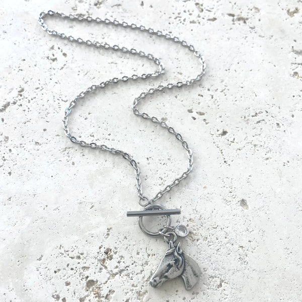 Horse necklace derby equestrian jewelry animal lover