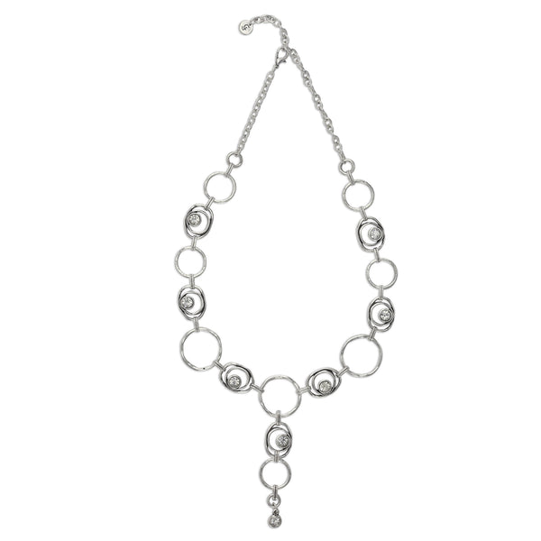 Handmade Crystal Pewter Necklace - 3859