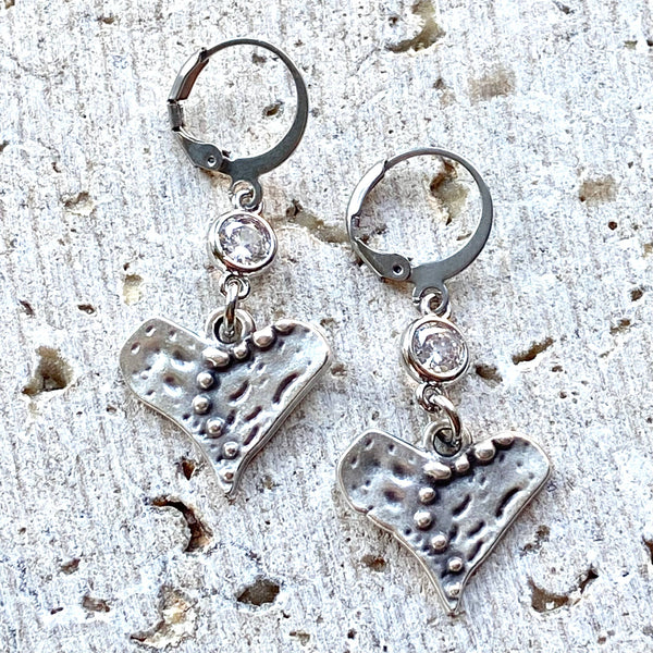 Artisan heart earrings boutique salon gallery spa jewelry