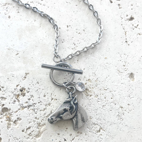 Horse necklace derby equestrian jewelry animal lover