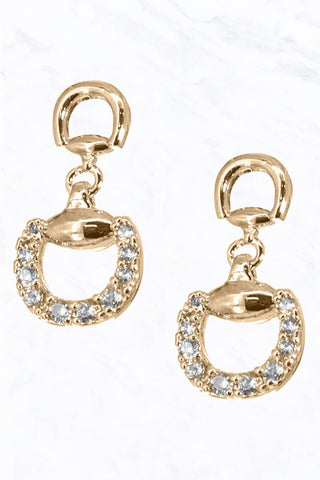 Dainty Metal and Stone Stud Earrings: Gold