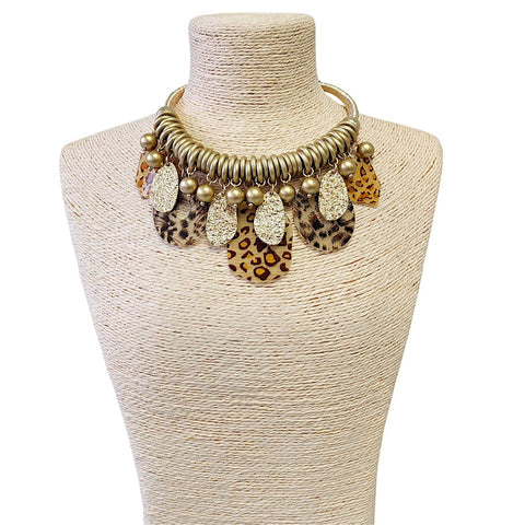 Animal Print Tortoise Shell Necklace