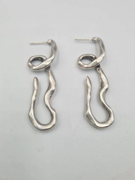 Echo texture earrings, silver plated