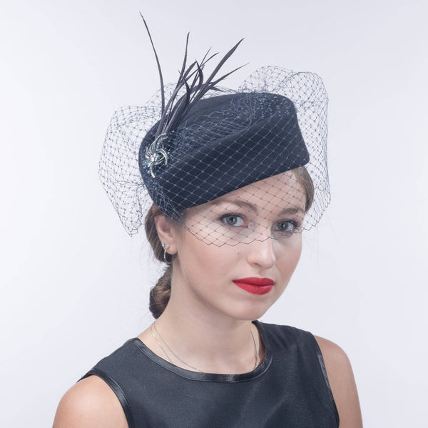 Winter Church & wedding wear hat collection. Great quality: 400780-PU.BK