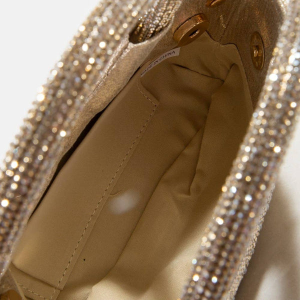 Full Rhinestone Studded Circle Handle Hand Bag: G