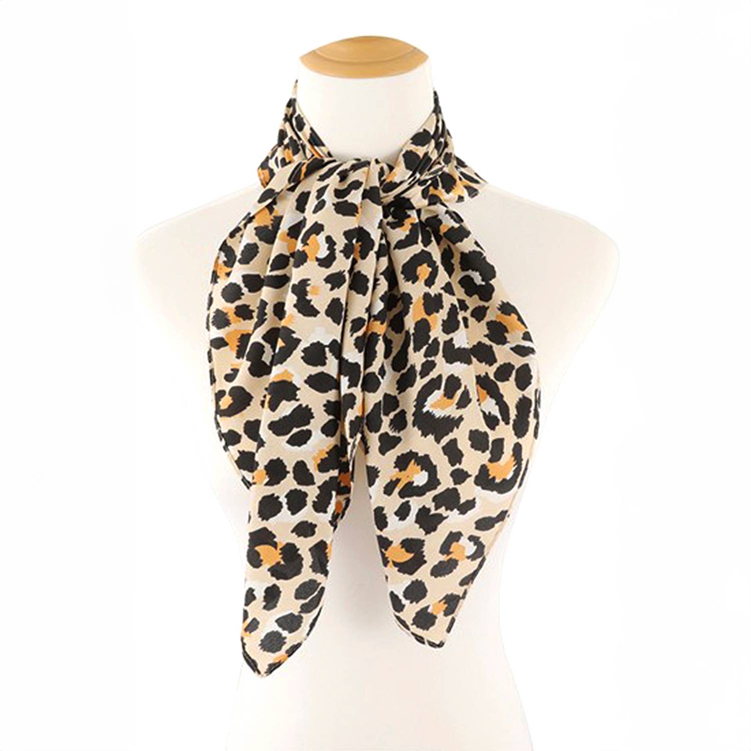 Leopard Print Silk Scarf: BLACK/ BDMT