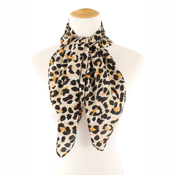 Leopard Print Silk Scarf: BLACK/ BDMT