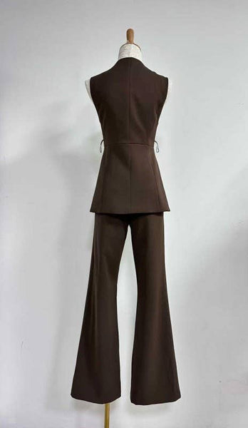 Modern Vest and Trouser Set: Black / M