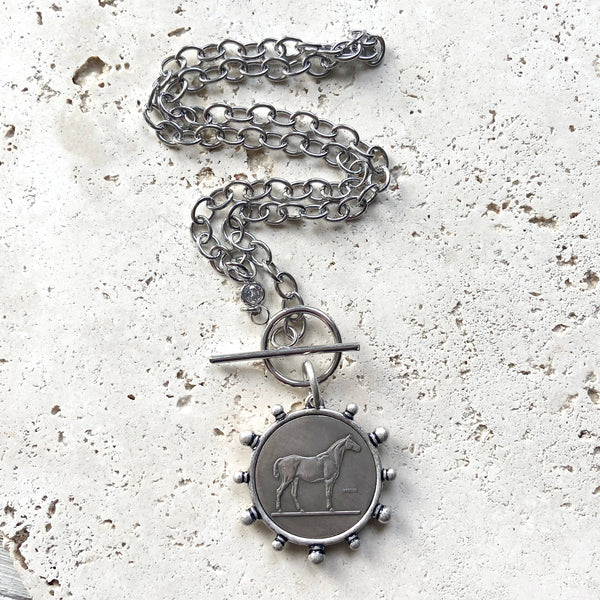 Horse jewelry equestrian necklace derby moutain boutique