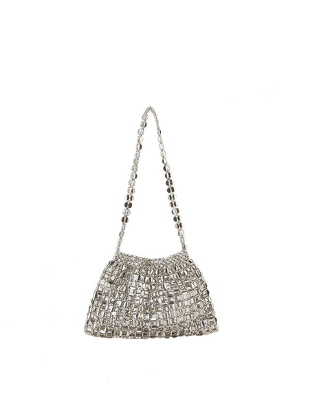 Metal mesh evening shoulder bag: Gun metal