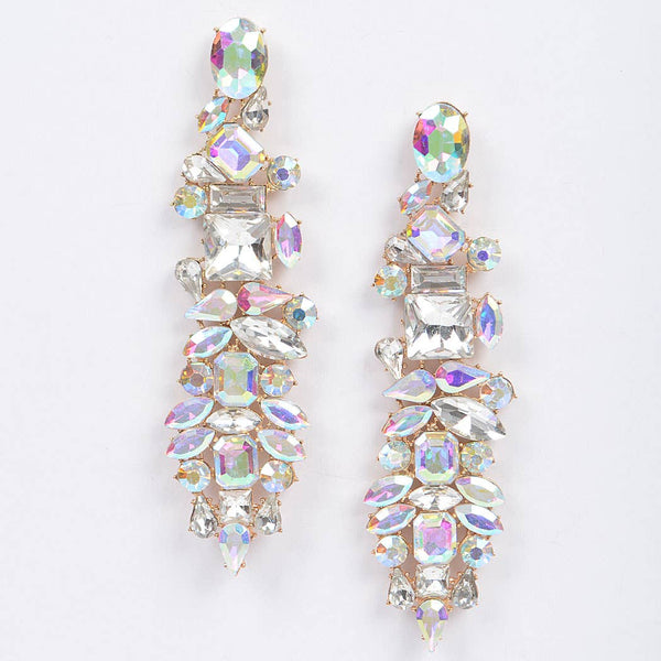 Multi Rhinestone Earring: Multicolor