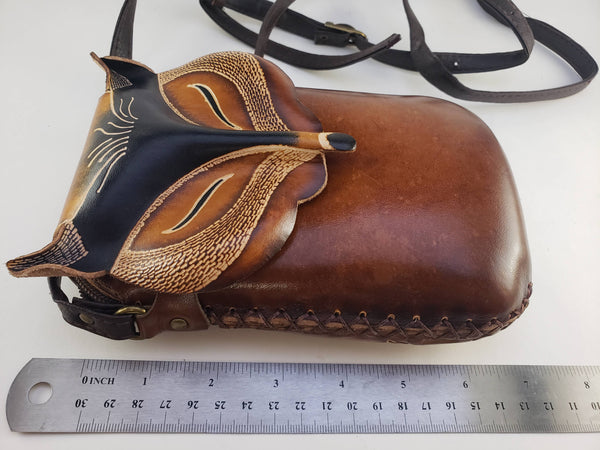 Brown Leather Fox Purse