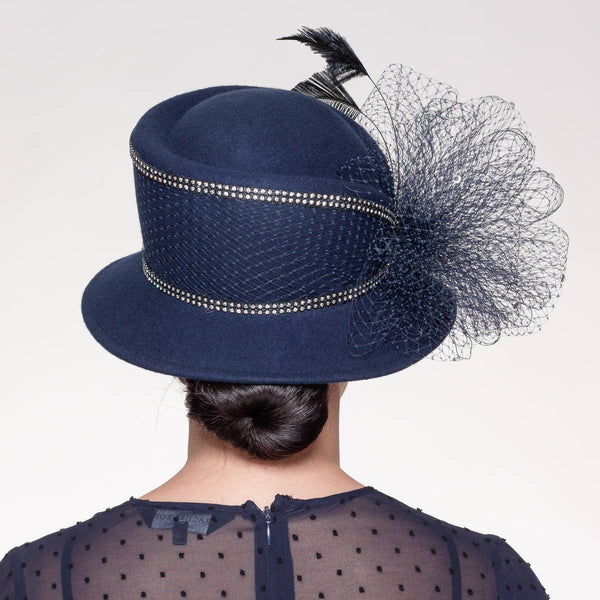 400769 Wool Felt Tear Drop Crown Hat: MINK / BROWN / Felt